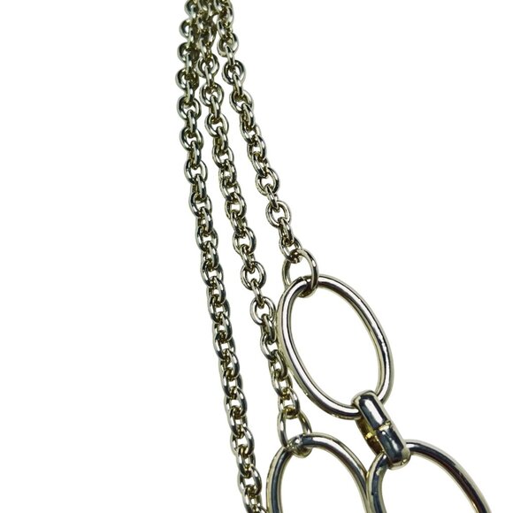 Triple Strand Gold Tone Chunky Chain Necklace (5709) - Picture 3 of 5